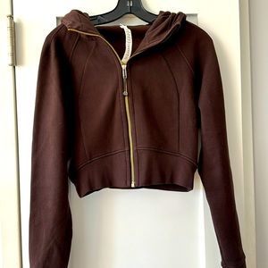 Lululemon Scuba Full-Zip Cropped Hoodie espresso size 8